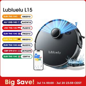 Lubluelu L15 Robot aspirateur et vadrouille Combo 5000Pa, Robot aspirateur 3 en 1, Robot aspirateur, charge automatique, 5 cartes, 30 Zones No-go
