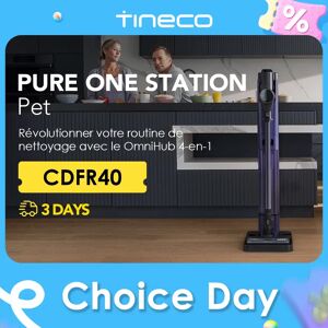 Tineco Pure One Station Pet Aspirateur Balai sans Fil avec Auto-Nettoyage, Brosse ZeroTangle pour Les Poils d’Animaux, Nettoyage des sols durs, Tapis, Carrelage, Toilettage des Animaux, Léger