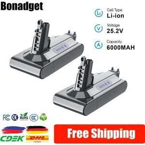 Bonadget Batterie 25.2V pour Dyson V10 SV12 6000mAh Li-Ion batteries batterie Rechargeable pour aspirateur à
