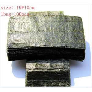 Aucun 3.11 vente chaude 100 pièces = 50 pièces * 2 demi-coupé Sushi Nori usine en gros qualité AAA, vert foncé cuisson secondaire Nori sushi algues
