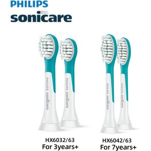 Philips Sonicare Tête de brosse à dents électrique pour enfants Mini Brosse à dents Tête de brosse de rechange 2 pièces Compatible avec le modèle HX63X2