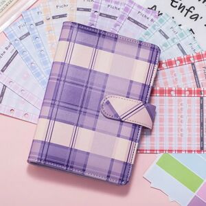 Aucun A6 mode Plaid Budget classeur 6 anneaux cahier classeur couverture rechargeable feuilles mobiles classeur portefeuille classeur