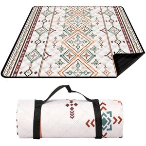 Aucun Couverture de pique-nique imperméable, grande couverture de plage 200x200CM, tapis de pique-nique extérieur, tapis de plage avec poignée de transport pour le Camping, la plage