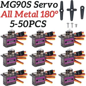 MG90S Servo 9g 5/10/20/50 pièces tout engrenage métallique 9g SG90 Version améliorée pour hélicoptère avion bateau voiture MG90 9G Trex 450 RC Robot