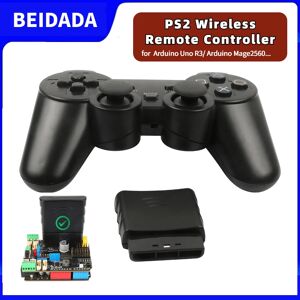 BEIDADA Contrôleur de jeu sans fil Ps2, double Vibration, 2.4g, Support sans fil, contrôle du Robot de voiture pour Arduino Uno R3 Meage2560