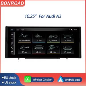 Bonroad-Autoradio Android, Navigation GPS, Carplay, Écran Tactile, Lecteur Stéréo, Limitation, Moniteur de Voiture, pour Audi A3 (2012-2020)