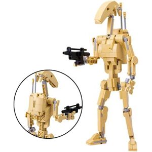 Aucun Blocs de construction aliennes du commerce de guerre spatial, série de films MOC B1, Robot de combat jaune Mech, modèle d'assemblage, Puzzle, jouet pour enfants, cadeau d'anniversaire