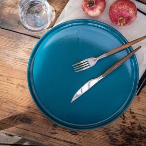 Lot de 6 assiette plate en faïence d28cm - bleu figuerolles (prix unitaire : 4.0 euros)SELMA