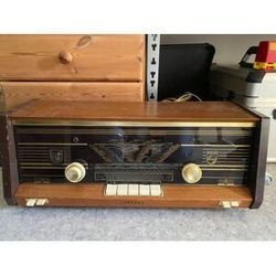Radio Philips vintage années 50/60 – boîtier en bois – design rétro rare