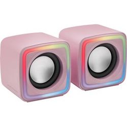 Haut-parleurs Mars Gaming MSCUBEP Rose 8W, 2.0, USB Type-A, 20-20000Hz, 4 Ohm, Rétroéclairage, 73x73x66mm