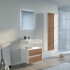 Distribain Meuble salle de bain Visenza 600 Scandinave vintage et Blanc