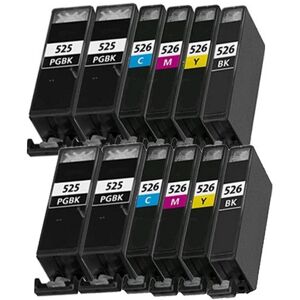 Compatible Canon PIXMA MX885, Pack cartouches pour PGI525/CLI526 - 5 couleurs