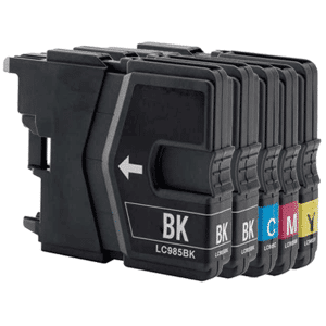 Compatible Brother LC985 - Pack 5 cartouches d'encre - 4 couleurs