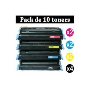 Compatible Toner HP 124A - Pack 10 toners - 4 couleurs