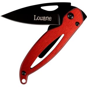 Ocadeau Couteau poche métal rouge gravé