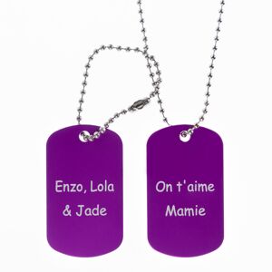 Ocadeau Plaque militaire double violet