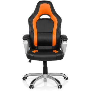 MyBuero GAMING ZONE PRO AB100 - Siège de bureau à domicile Buerostuhl24 simili cuir Noir/Orange