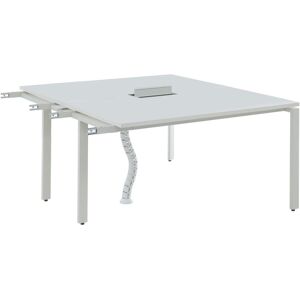 Workēa Extension pour bureau bench 2 personnes - Blanc - L140 cm - DOWNTOWN