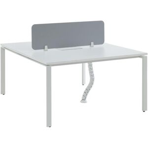 Workēa Bureau bench 2 personnes - Blanc - L140 cm - Avec séparateur - DOWNTOWN