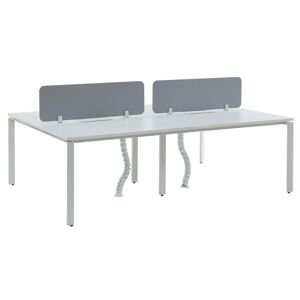 Workēa Bureau bench 4 personnes - Blanc - L120 cm - Avec séparateurs - DOWNTOWN