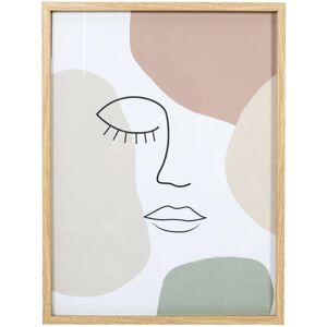 Tableau motif visage abstrait - Blancheporte Multicolore Unité