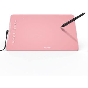 XP-Pen Deco 01 V2 Digital Graphic Tablet with 8 Customizable Express Keys, The stylus supports up to 60 degrees of tilt brush effect (Pink)