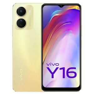 Vivo Y Series Y16 4G Dual Sim Smartphone (4GB RAM, 64GB Storage) 6.51 inch HD+ Display MediaTek Helio P35 Processor 5000mAh Battery (Drizzling Gold)