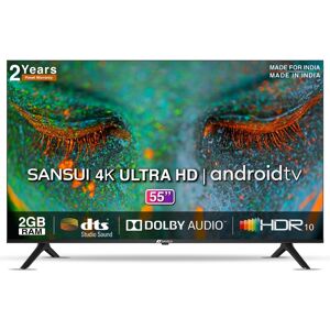 Sansui 139 cm (55 inches) 4K Ultra HD Smart LED TV with Dolby Audio, Voice Search Remote JSW55ASUHD (2022 Model Edition)