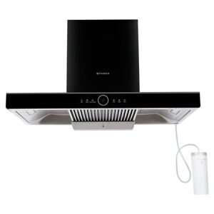 Faber Thunderbolt Chimney/Hood with Wall Mount, 1500m3/hr Suction, Filterless, Heat Auto Clean Function (Black)