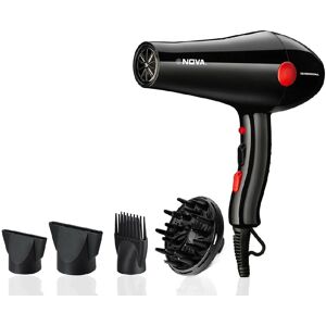 Nova Professional Hair Dryer with 2 Tempreture Settings, Overheat Protection, Black (NHP-8220)