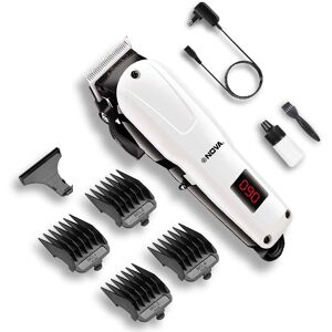 Nova Professional Hair Clipper with 5 Length Setting, Ultra Sharp Blades, White (NHT-1083)