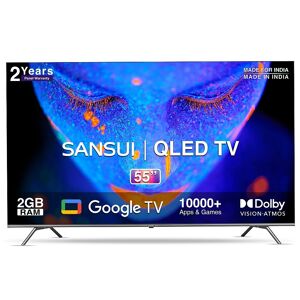 Sansui 140 cm (55 inches) 4K Ultra HD Smart QLED TV with Dolby Vision & Dolby Atmos, Built-in Browser JSW55GSQLED (2022 Model Edition)