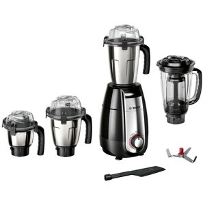 Bosch TrueMixx Pro 4 Jars Mixer Grinder with Overload Protector, 1000Watts, Active Flow Breaker, ABS Body, Pounding Blades (Black/Steel, MGM8842MIN)