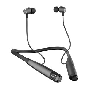 EVM EnBand Pro Bluetooth Neckband with Deep Bass, Up to 100 Hours Playing Time, 10mm Driver, IPX4 Sweat Proof (Black)