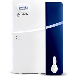 HUL Pureit Marvella UV G2 Water Purifier with Advanced 4-Stage Purification, 4 Litres, Double Purity Lock, Smartsense Indicators, Tank Fill Sensor