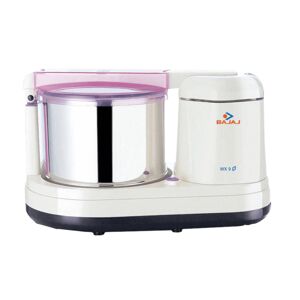 Bajaj WX-9 Wet Grinder With Attractive Dual Color, 175Watts, Motor Overload Protector, 2 Liters Stainless Steel Drum, High Performance Induction Motor