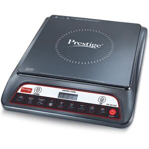 Prestige PIC 20 Induction Cooktop with Automatic Whistle Counter, 1600 Watts Power, Push Button, Indian Menu Options (Black)