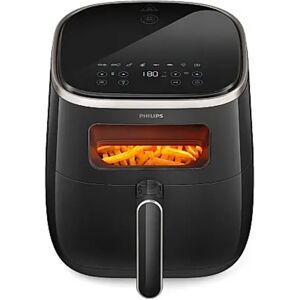 Philips Airfryer 5.6 Litres with Digital Window and Rapid Air Technology, Touch screen with 7 Preset Menus (Black, HD9257/80)