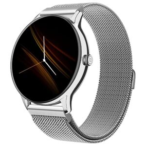 Noise NoiseFit Twist Go Smart Watch with Bluetooth Calling, 1.39 inch TFT Display, 100+ Watch Faces, AI voice assistant (Silver Link)