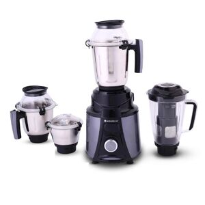 Wonderchef Galaxy 750 Watts Mixer Grinder with 100% Copper Motor, 4 Stainless Steel Jars, Powerful Motor (Black and Grey)