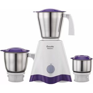 Preethi Crown 3 Jars Mixer with Jar Lock & Rotary Switch Test, 500 Watts, Anti-Skid Base, Ergonomically Designed Handles, Exquisite Body Design