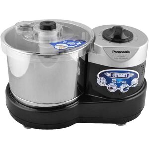 Panasonic Wet Grinder Black with Stainless Steel Drum, 2 Litres, Superior Grinding Stone , Transparent Lid, Automatic Timer, Anti-slip HTD Belt