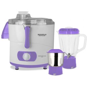 Maharaja Mark Deo Plus Juicer Mixer Grinder with 450 Watts Motor, Dual Side Locking System, Stainless Steel Blades, Overload Protector (White)