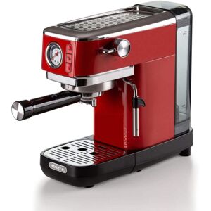 Ariete Moderna Espresso Slim with 1300 Watts Power, 15 Bars Pressure, Maxi Cappuccino device (Red)