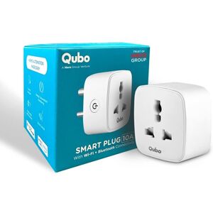 Qubo 10A WiFi + Bluetooth Smart Plug with App Control, Voice Control, Universal Plug, Timer and Scheduler (White)