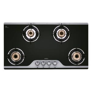 Elica 904 CT Vetro 2J Cooktop with Double Drip Tray, Ultra Slim Frame, Bakelite Knobs, Dual Toned Toughened Glass Top (TKN CROWN DT AI SERIES)