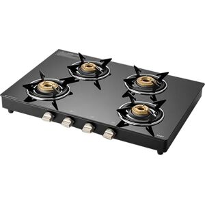 Kaff Cooktop with Slim Line Design, Designer Metal Knobs, Stainless Steel Drip Tray (Black, CTE694B)