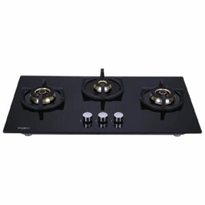 Whirlpool Elite Pro Hybrid Hob with 3 Burner, Auto Ignition, Heat Resistant Knobs (Black, 753 MT)