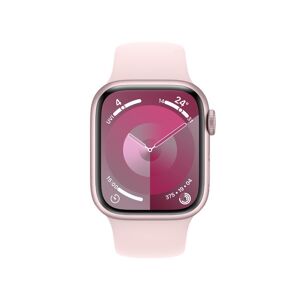 Apple Watch Series 9 (41mm, GPS) Pink Aluminium Case with Light Pink Sport Band - S/M Strap Size (Band fits 130-180mm wrists)