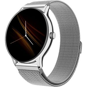 Noise NoiseFit Twist Go Smart Watch with Bluetooth Calling, 1.39 inch TFT Display, 100+ Watch Faces, AI voice assistant (Silver Link)